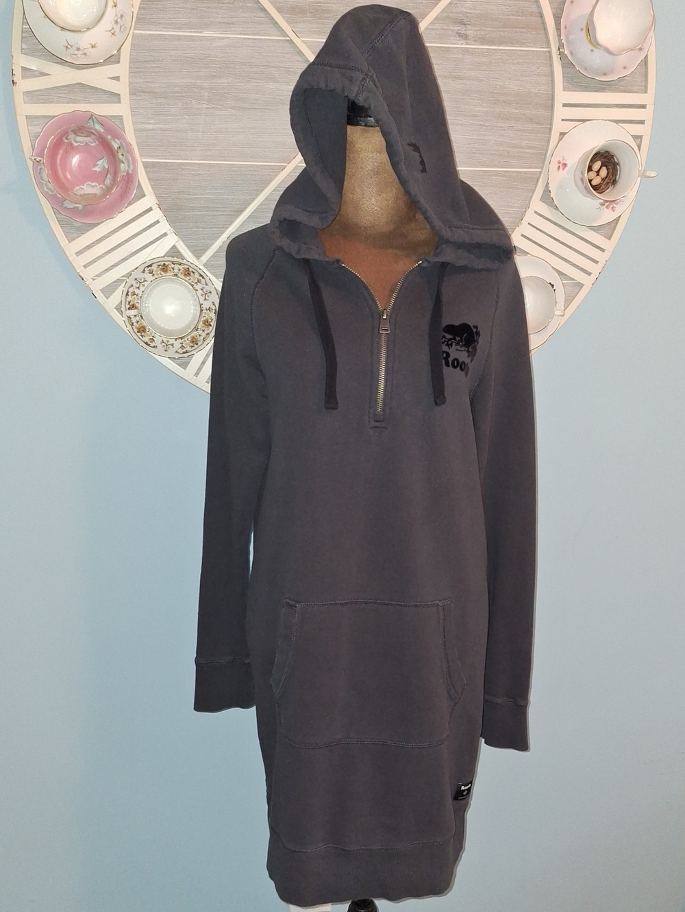 Roots Black Beaver Logo Sweatshirt Dress